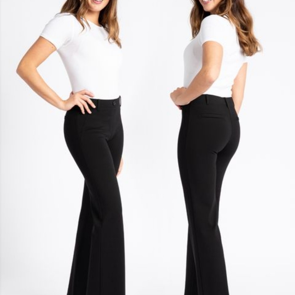 BETABRAND- Black Dress Pant Yoga Pant Boot Cut